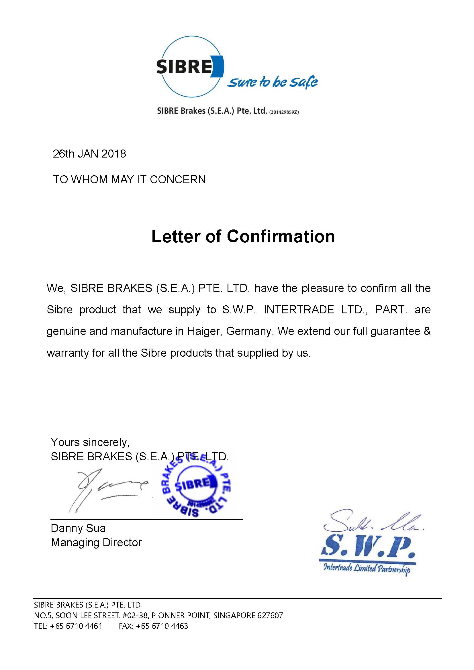 Certificate SIBRE Image